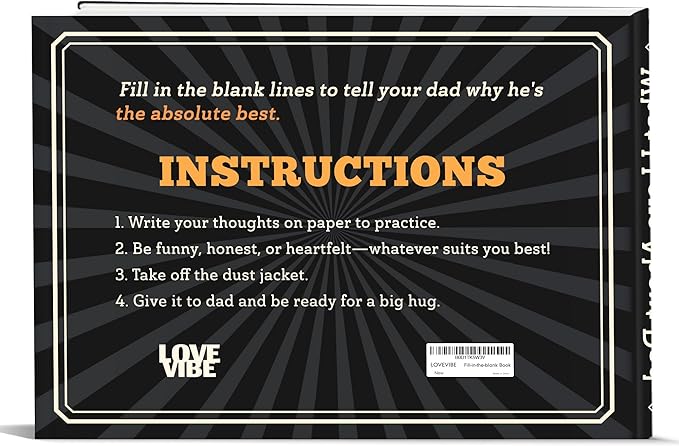 What I Love About Dad Book - Father's Day Gifts For Dad From Daughter, Son, Dad Birthday Gifts Fill-in-the-Blank Journal Gift