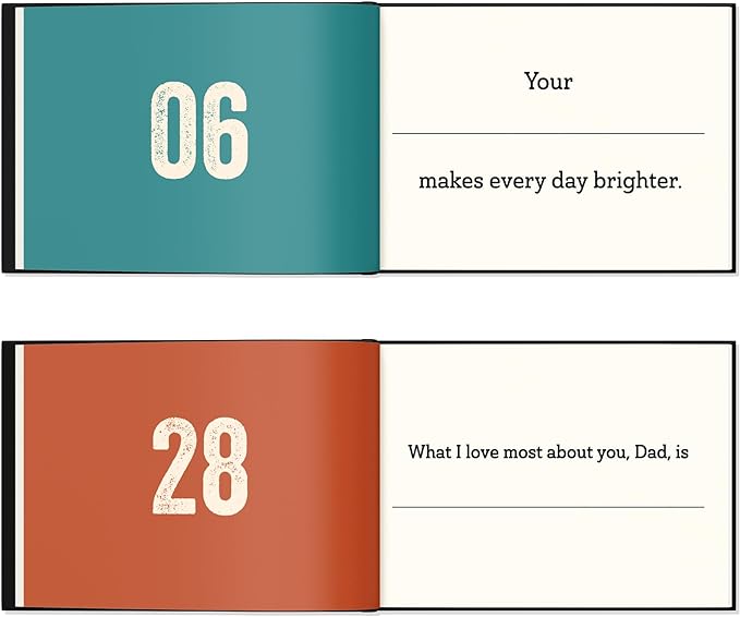 What I Love About Dad Book - Father's Day Gifts For Dad From Daughter, Son, Dad Birthday Gifts Fill-in-the-Blank Journal Gift