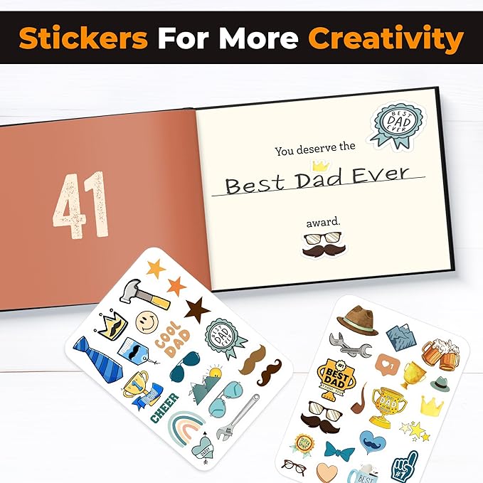 What I Love About Dad Book - Father's Day Gifts For Dad From Daughter, Son, Dad Birthday Gifts Fill-in-the-Blank Journal Gift