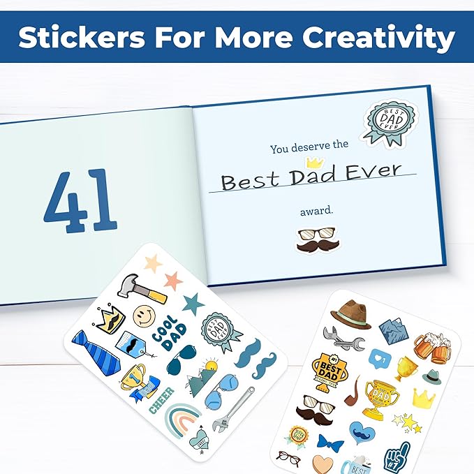 What I Love About Dad Book - Father's Day Gifts For Dad From Daughter, Son, Dad Birthday Gifts Fill-in-the-Blank Journal Gift