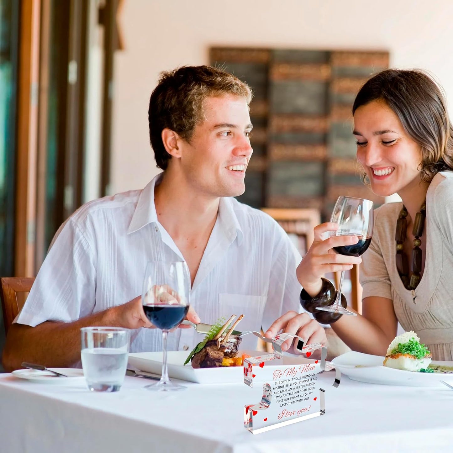 Valentines Day Gifts for him - Engraved Block Puzzle - Gifts for Him - Anniversary Present for Husband - Fiancé Birthday Gifts, Valentines Day Gifts for Boyfriend - Cool Wedding Couple Gifts FB063