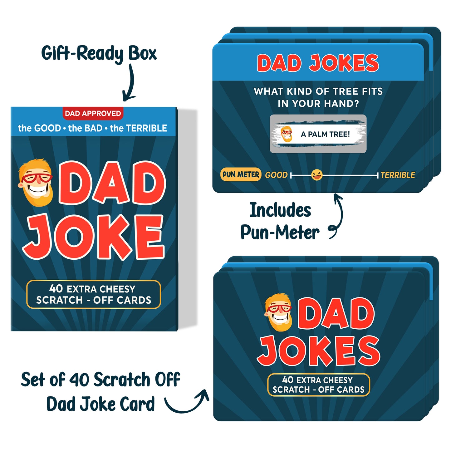 Gifts for Dad - Scratch Off Dad Jokes - Dad Gifts for Fathers Day, Funny Gifts, Dad Birthday Gift, Gifts for Husband, White Elephant Gifts for Adults, Gifts for Men, Cool Stuff - FB062
