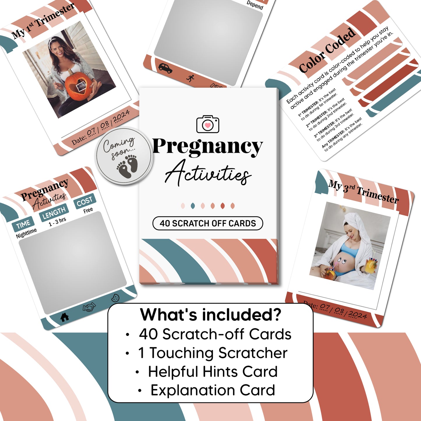 40 Fun Scratch Off Activities to do While Pregnant - Create Everlasting Memories of Your Pregnancy - Unique Gift for Expecting Mom - FB055