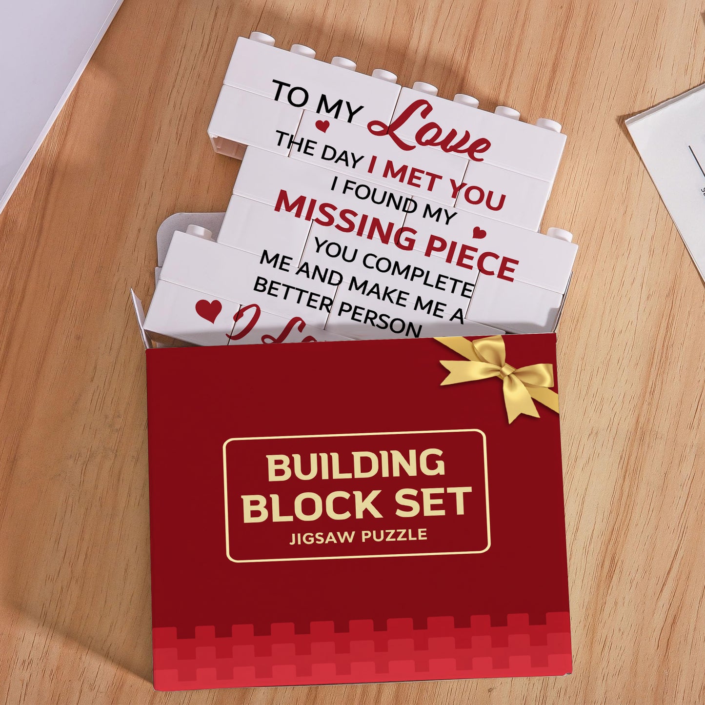 Romantic Gifts for Girlfriend, to My Girlfriend Block Puzzle, I Love You Gifts for Her, Cute Girlfriends Birthday Anniversary Valentines Day Gifts for Her from Boyfriends FB067