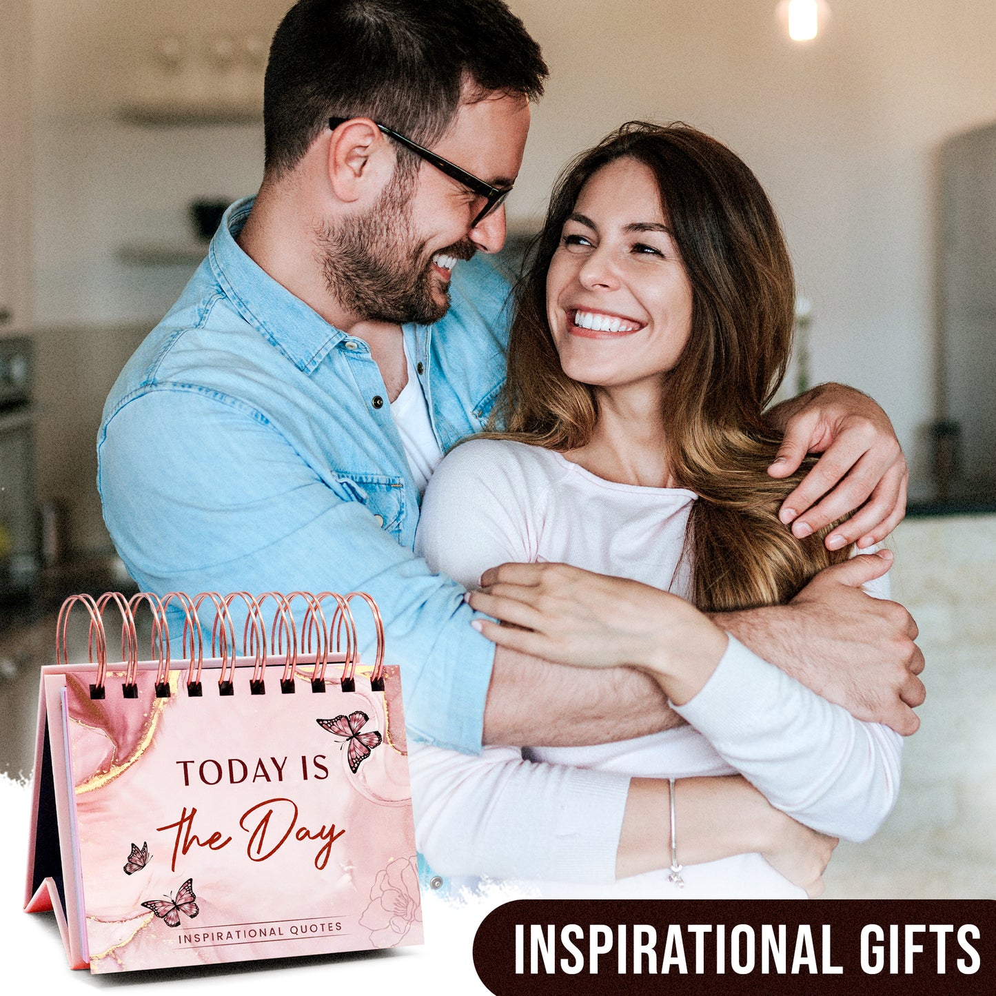 Motivational Calendar - Daily Flip Calendar with Inspirational Quotes - Inspirational Desk Decor for Women - FB044