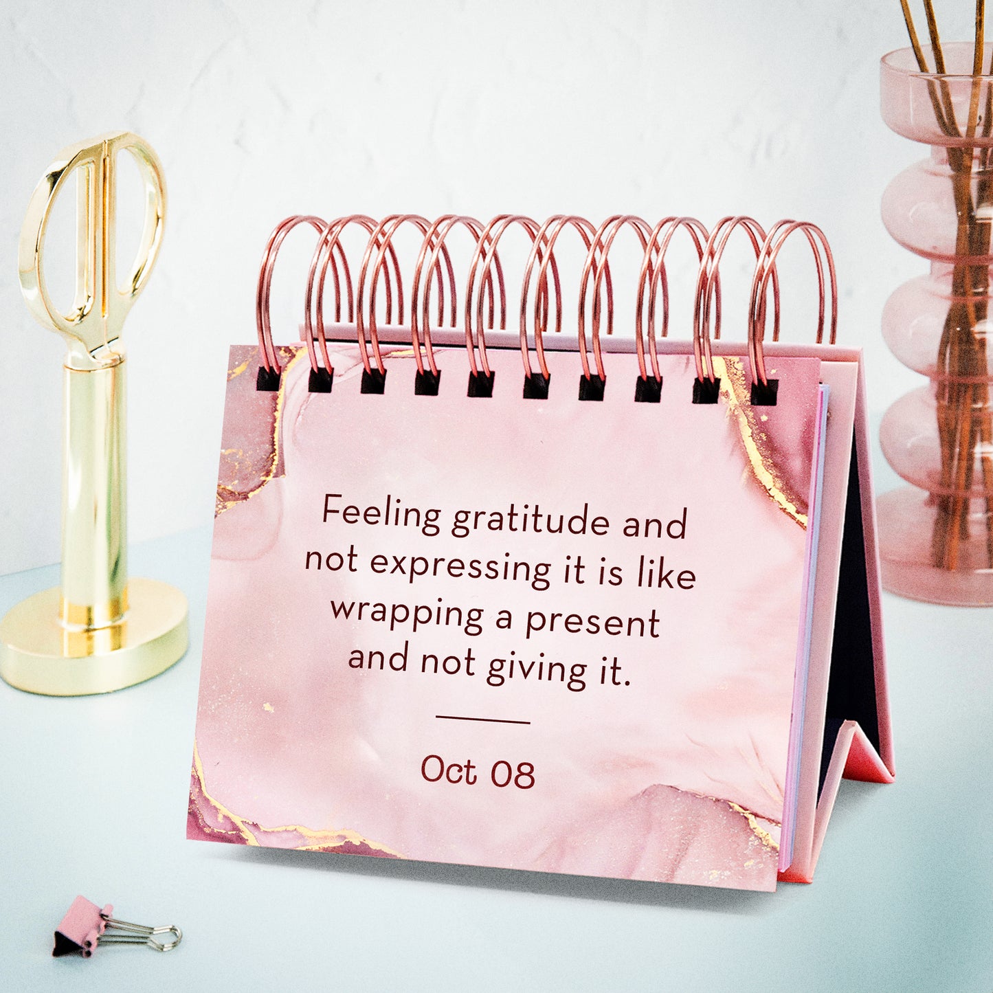 Motivational Calendar - Daily Flip Calendar with Inspirational Quotes - Inspirational Desk Decor for Women - FB044