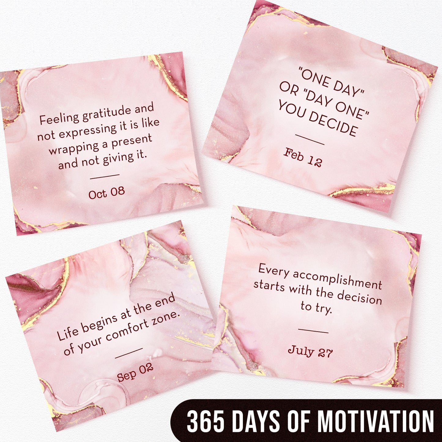 Motivational Calendar - Daily Flip Calendar with Inspirational Quotes - Inspirational Desk Decor for Women - FB044