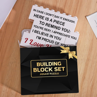 Valentines Day Gifts for him - Engraved Block Puzzle - Gifts for Him - Anniversary Present for Husband - Fiancé Birthday Gifts, Valentines Day Gifts for Boyfriend - Cool Wedding Couple Gifts FB065